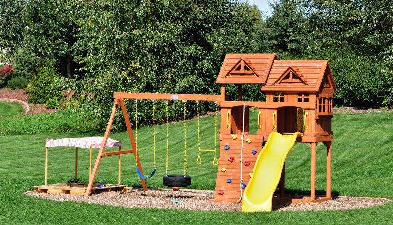 Wooden Swing Set Installation in Kansas City, MO